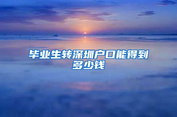 毕业生转深圳户口能得到多少钱