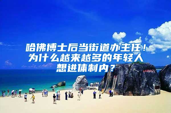 哈佛博士后当街道办主任！为什么越来越多的年轻人想进体制内？
