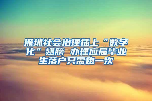 深圳社会治理插上“数字化”翅膀 办理应届毕业生落户只需跑一次