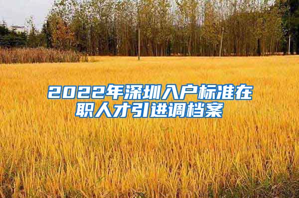 2022年深圳入户标准在职人才引进调档案