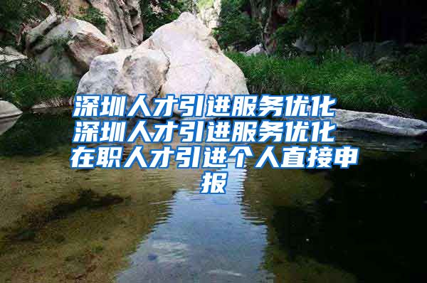 深圳人才引进服务优化 深圳人才引进服务优化 在职人才引进个人直接申报