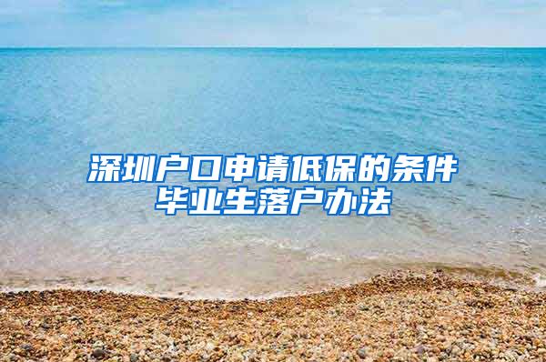 深圳户口申请低保的条件毕业生落户办法