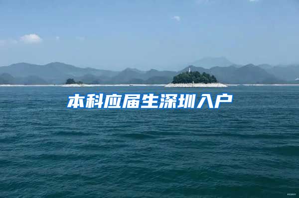 本科应届生深圳入户