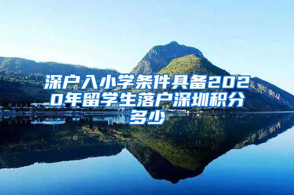 深户入小学条件具备2020年留学生落户深圳积分多少