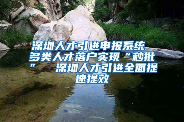 深圳人才引进申报系统 多类人才落户实现“秒批”  深圳人才引进全面提速提效