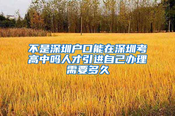 不是深圳户口能在深圳考高中吗人才引进自己办理需要多久