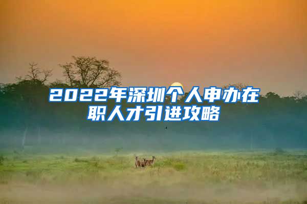 2022年深圳个人申办在职人才引进攻略