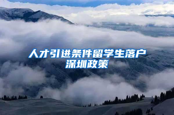 人才引进条件留学生落户深圳政策