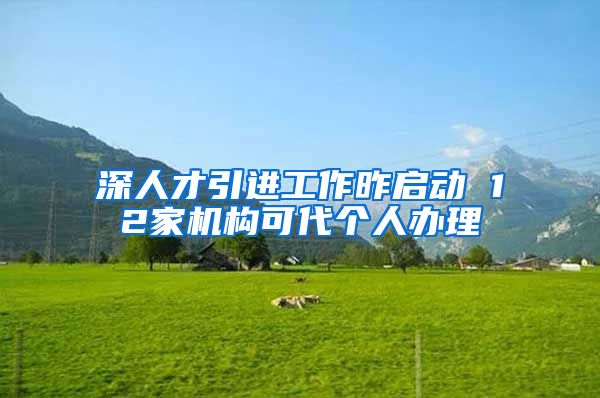 深人才引进工作昨启动 12家机构可代个人办理