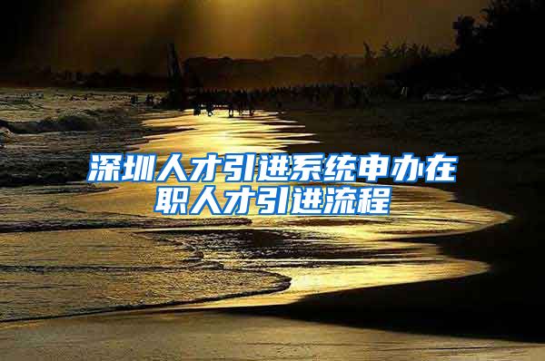 深圳人才引进系统申办在职人才引进流程