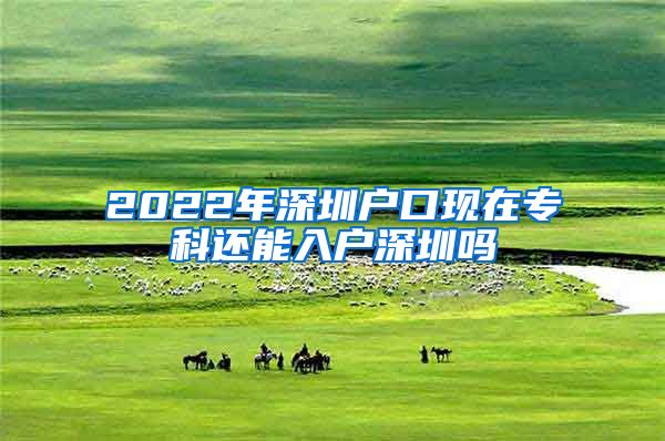 2022年深圳户口现在专科还能入户深圳吗