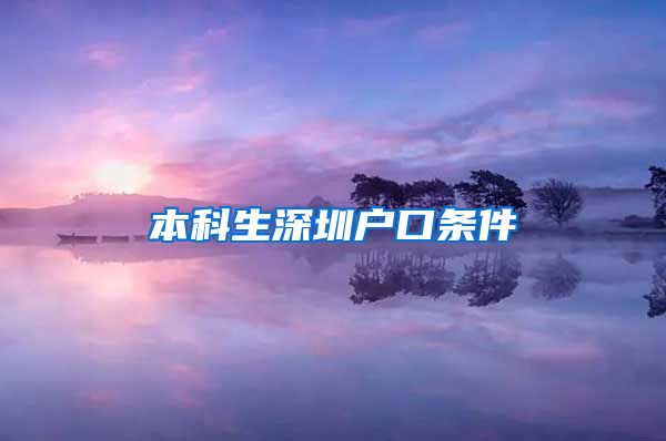 本科生深圳户口条件