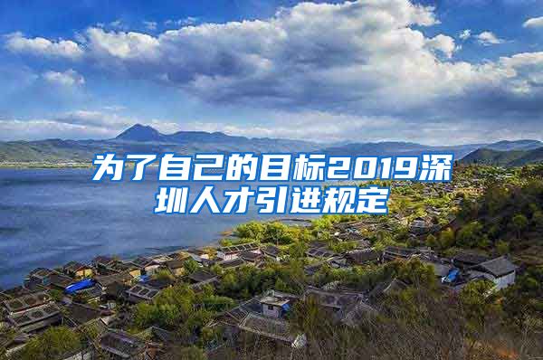 为了自己的目标2019深圳人才引进规定