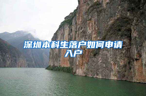 深圳本科生落户如何申请入户
