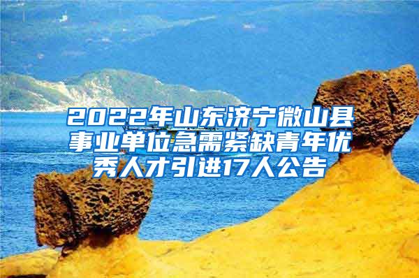 2022年山东济宁微山县事业单位急需紧缺青年优秀人才引进17人公告