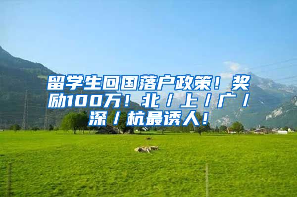 留学生回国落户政策！奖励100万！北／上／广／深／杭最诱人！