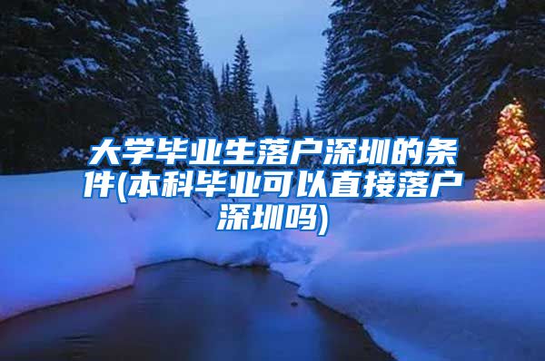 大学毕业生落户深圳的条件(本科毕业可以直接落户深圳吗)