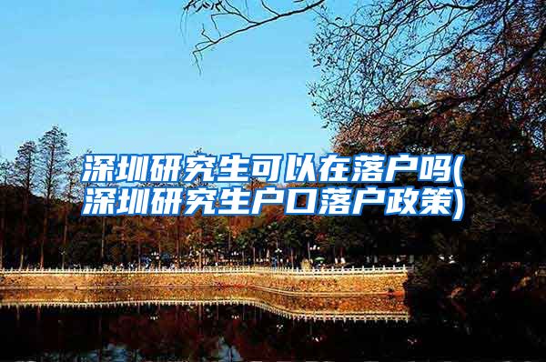 深圳研究生可以在落户吗(深圳研究生户口落户政策)