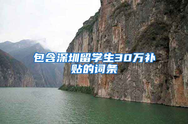 包含深圳留学生30万补贴的词条