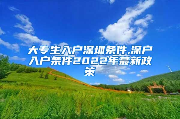 大专生入户深圳条件,深户入户条件2022年蕞新政策