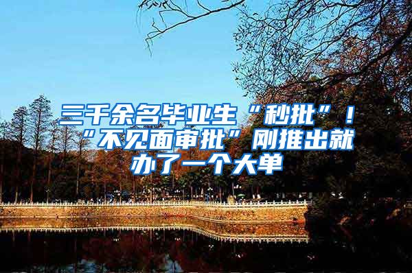 三千余名毕业生“秒批”！“不见面审批”刚推出就办了一个大单