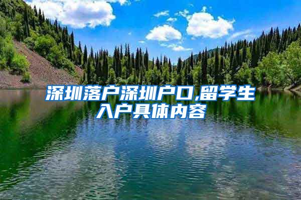 深圳落户深圳户口,留学生入户具体内容