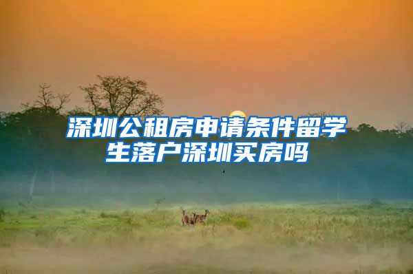 深圳公租房申请条件留学生落户深圳买房吗
