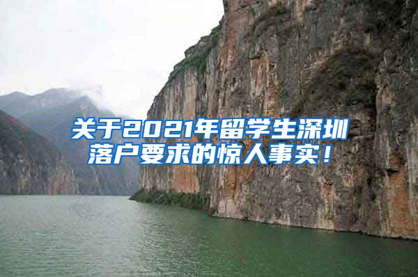 关于2021年留学生深圳落户要求的惊人事实！