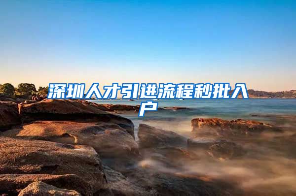 深圳人才引进流程秒批入户