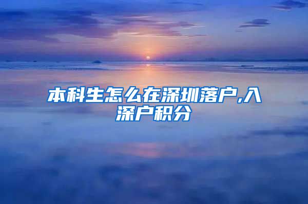 本科生怎么在深圳落户,入深户积分