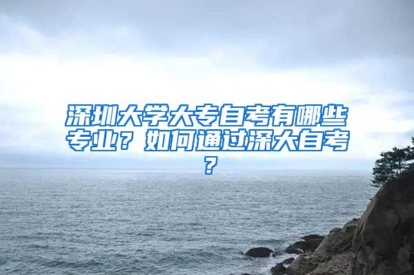 深圳大学大专自考有哪些专业？如何通过深大自考？