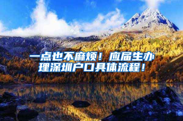 一点也不麻烦！应届生办理深圳户口具体流程！
