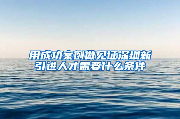 用成功案例做见证深圳新引进人才需要什么条件