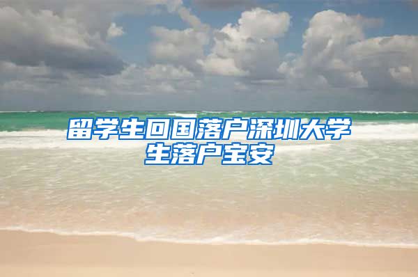 留学生回国落户深圳大学生落户宝安