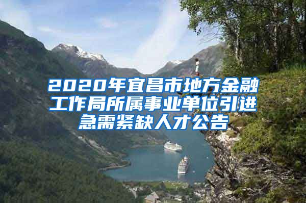 2020年宜昌市地方金融工作局所属事业单位引进急需紧缺人才公告