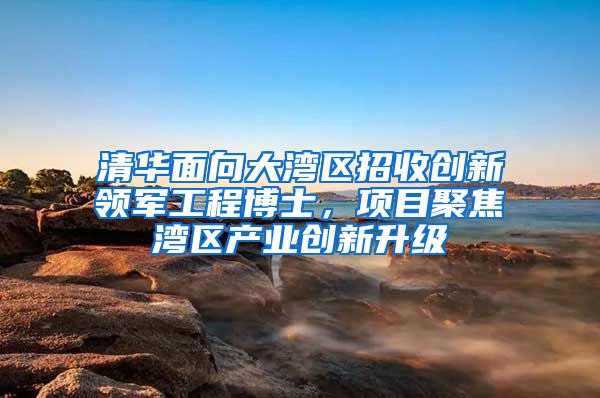 清华面向大湾区招收创新领军工程博士，项目聚焦湾区产业创新升级