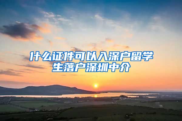 什么证件可以入深户留学生落户深圳中介