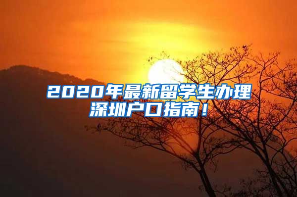 2020年最新留学生办理深圳户口指南！