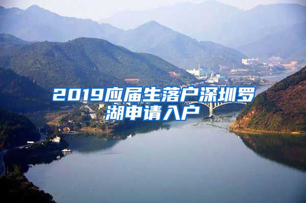 2019应届生落户深圳罗湖申请入户
