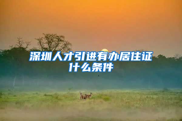 深圳人才引进有办居住证什么条件