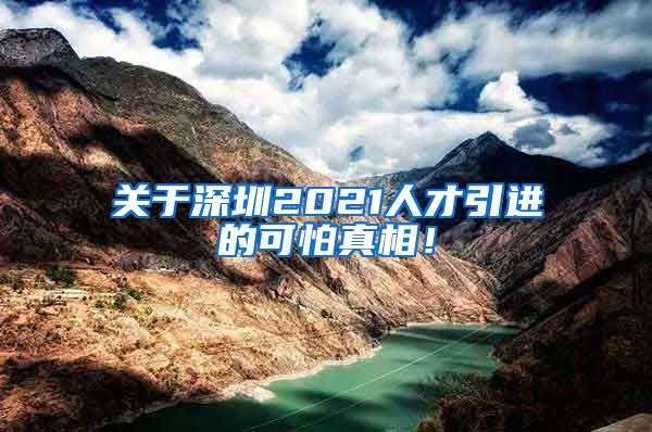 关于深圳2021人才引进的可怕真相！