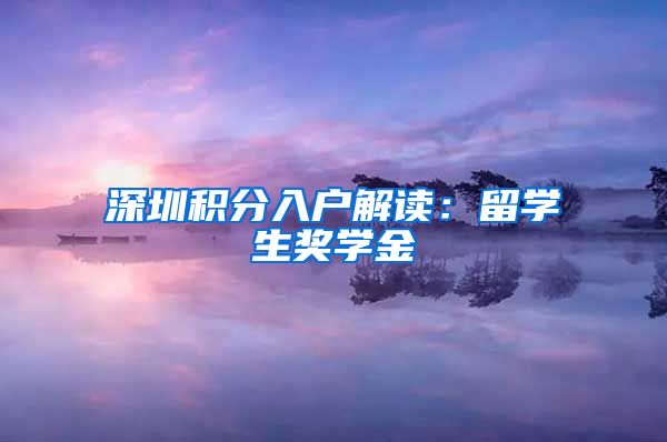 深圳积分入户解读：留学生奖学金