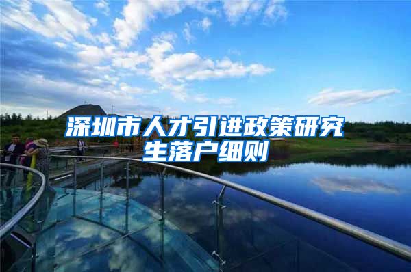深圳市人才引进政策研究生落户细则