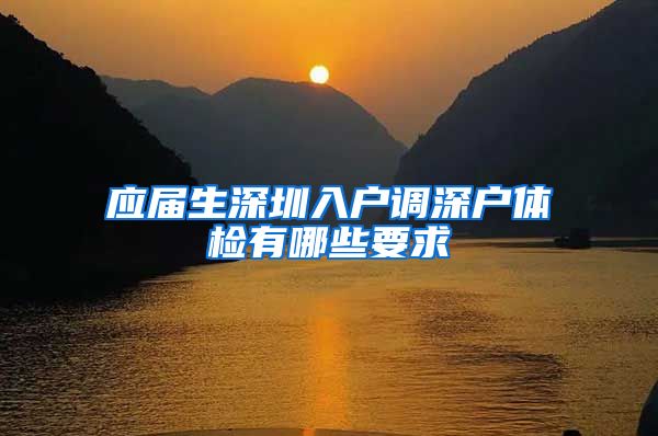 应届生深圳入户调深户体检有哪些要求
