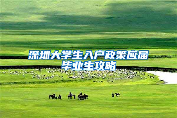 深圳大学生入户政策应届毕业生攻略