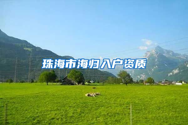 珠海市海归入户资质