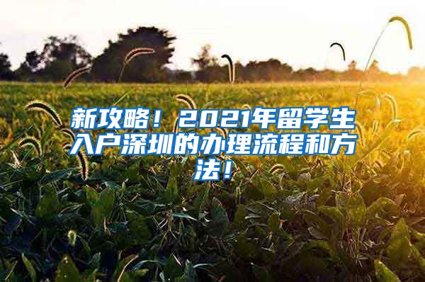 新攻略！2021年留学生入户深圳的办理流程和方法！