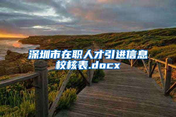 深圳市在职人才引进信息校核表.docx