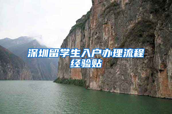 深圳留学生入户办理流程经验贴