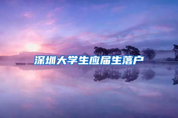 深圳大学生应届生落户